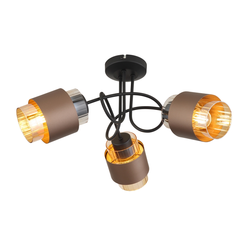 Globo - Candeeiro de tecto aplicado 3xE27/40W/230V preto/bronze