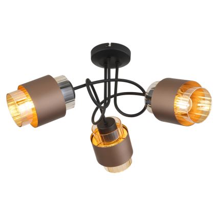 Globo - Candeeiro de tecto aplicado 3xE27/40W/230V preto/bronze