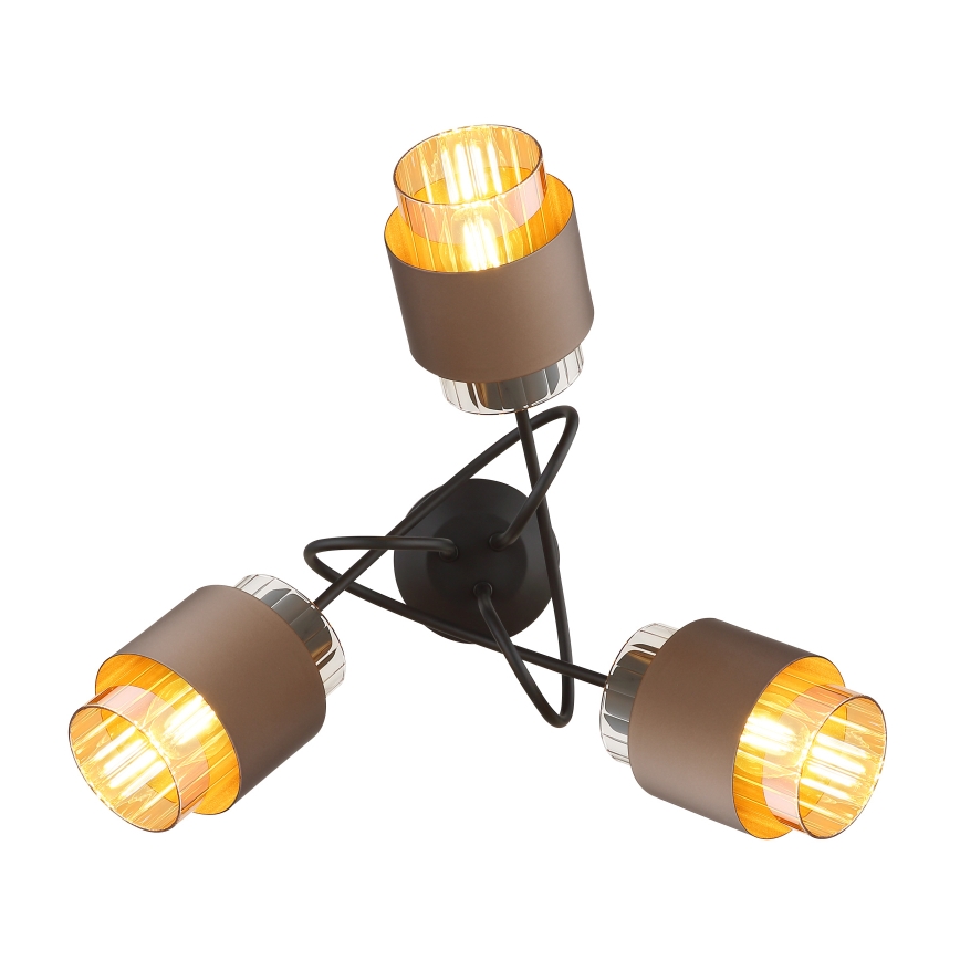 Globo - Candeeiro de tecto aplicado 3xE27/40W/230V preto/bronze