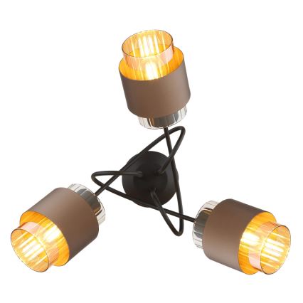 Globo - Candeeiro de tecto aplicado 3xE27/40W/230V preto/bronze