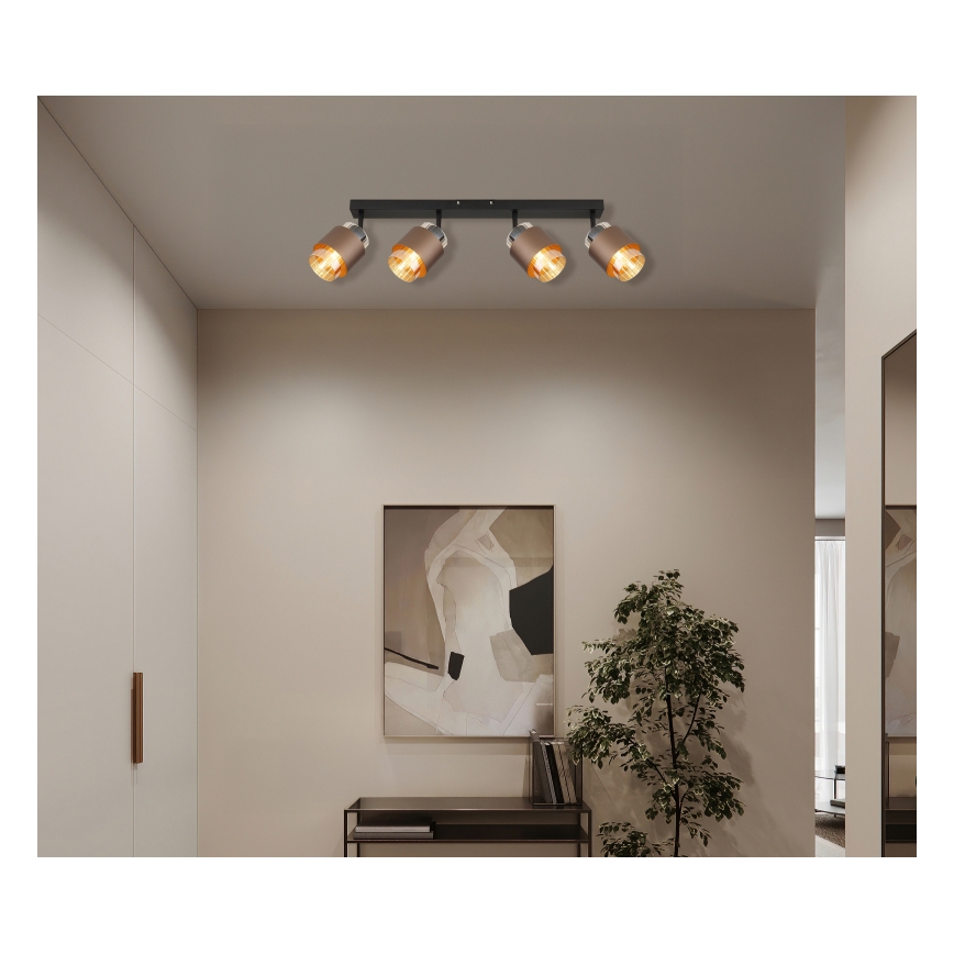 Globo - Candeeiro de focos 4xE27/40W/230V preto/bronze
