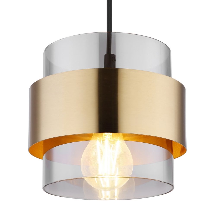 Globo - Candelabro suspenso 1xE27/60W/230V preto/latão