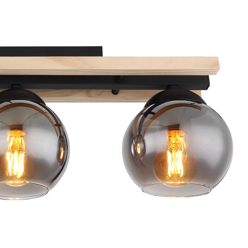 Globo - Candelabro integrado 3xE27/25W/230V pinho