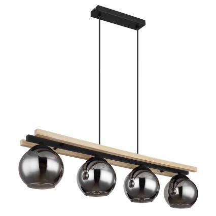 Globo - Candelabro suspenso 4xE27/25W/230V pinho