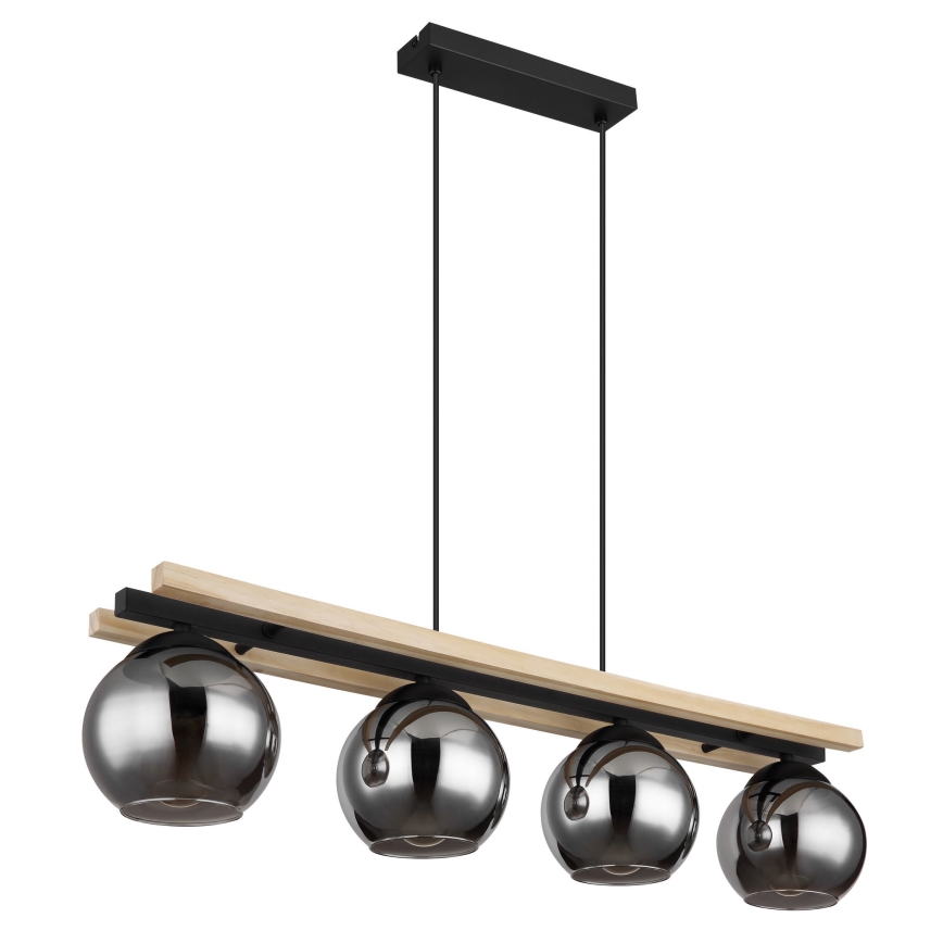 Globo - Candelabro suspenso 4xE27/25W/230V pinho