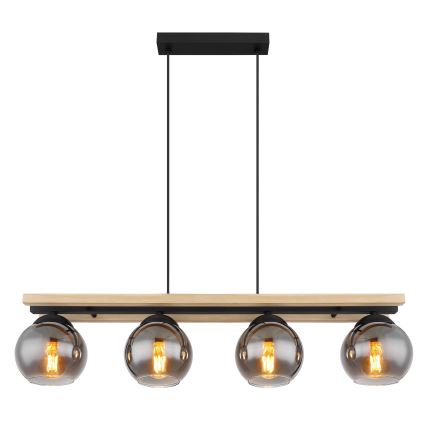 Globo - Candelabro suspenso 4xE27/25W/230V pinho