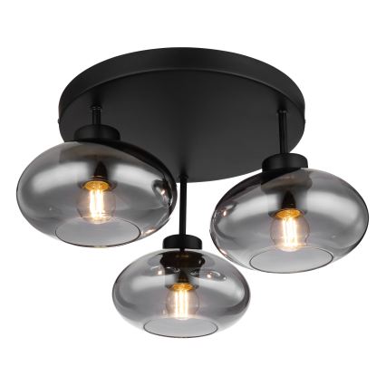 Globo - Candeeiro de tecto de montagem superficial 3xE27ILLU/40W/230V preto