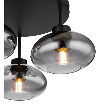 Globo - Candeeiro de tecto de montagem superficial 3xE27ILLU/40W/230V preto