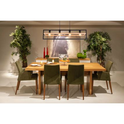 Globo 15575-4H - Lustre suspenso em cabo ERICA 4xE27/40W/230V preto/bege