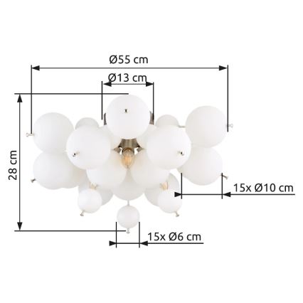 Globo - Candeeiro integrado 3xE14/25W/230V diâmetro 55 cm branco