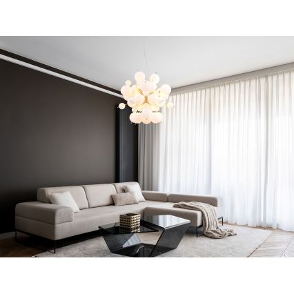 Globo - Candeeiro suspenso 6xE14/25W/230V diâmetro 55 cm branco