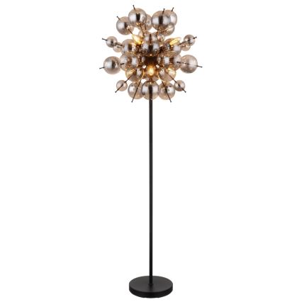 Globo - Candeeiro de chão 6xE14/25W/230V preto/fumado