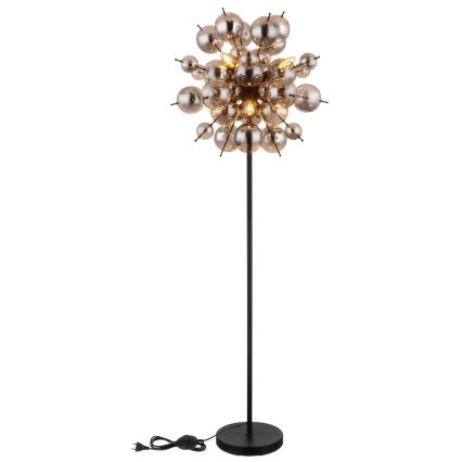 Globo - Candeeiro de chão 6xE14/25W/230V preto/fumado