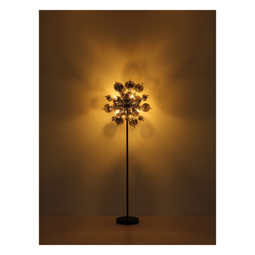 Globo - Candeeiro de chão 6xE14/25W/230V preto/fumado