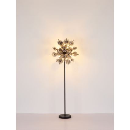 Globo - Candeeiro de chão 6xE14/25W/230V preto/fumado