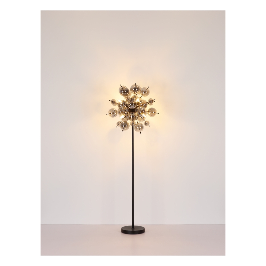 Globo - Candeeiro de chão 6xE14/25W/230V preto/fumado