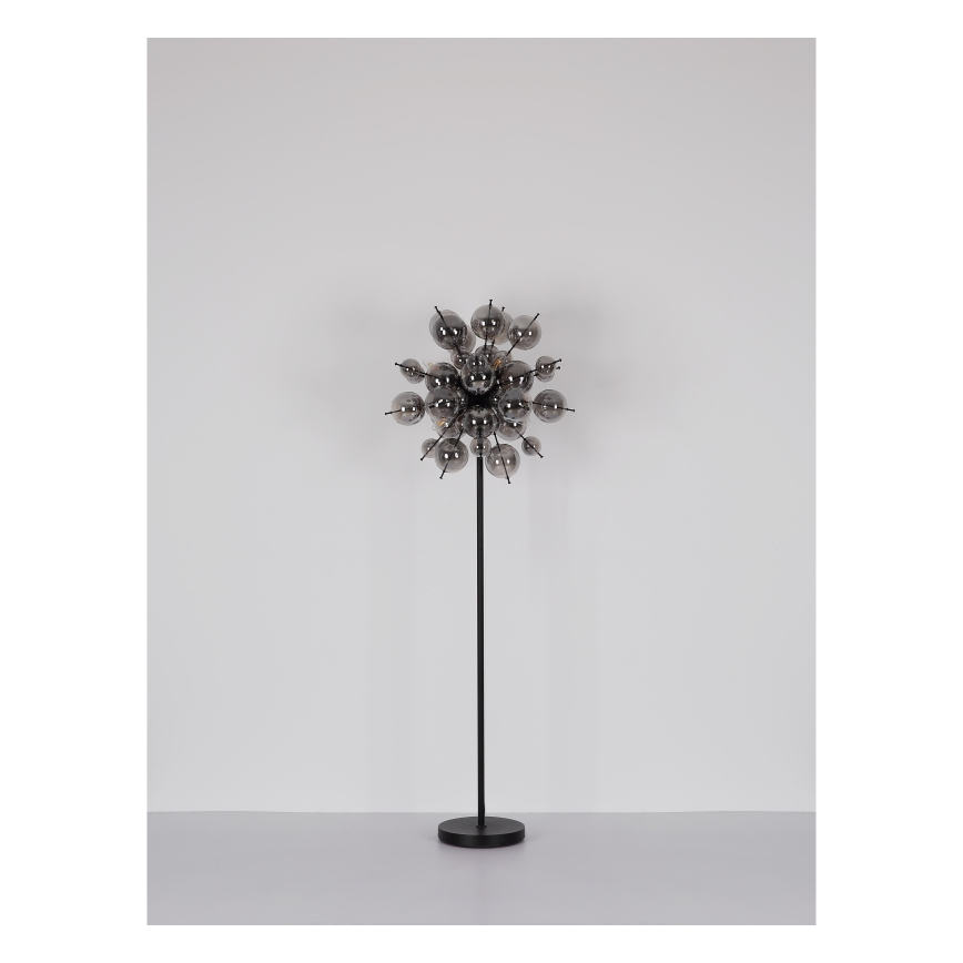 Globo - Candeeiro de chão 6xE14/25W/230V preto/fumado