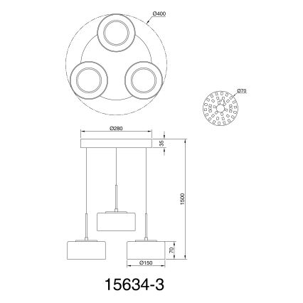 Globo - Candeeiro suspenso LED 3xLED/8W/230V