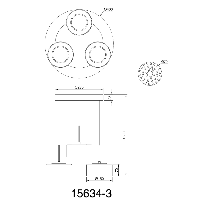 Globo - Candeeiro suspenso LED 3xLED/8W/230V