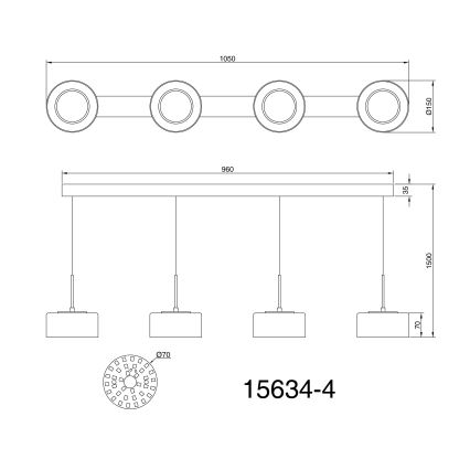 Globo - Candeeiro suspenso LED 4xLED/8W/230V