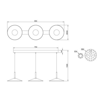 Globo - Lustre LED suspenso por cabo LED/24W/230V 4000K preto