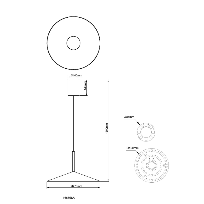 Globo - Lustre LED suspenso por cabo LED/18W/230V 4000K bege