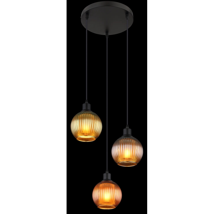 Globo - Candeeiro suspenso 3xE27/25W/230V diâmetro 36 cm cobre/verde/azul