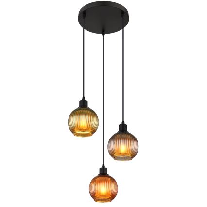 Globo - Candeeiro suspenso 3xE27/25W/230V diâmetro 36 cm cobre/verde/azul