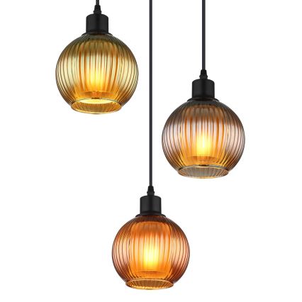 Globo - Candeeiro suspenso 3xE27/25W/230V diâmetro 36 cm cobre/verde/azul