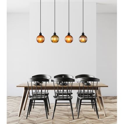 Globo - Candeeiro suspenso 4xE27/25W/230V cobre/verde/azul