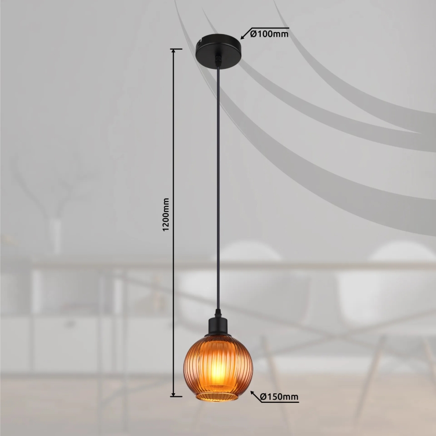 Globo - Candeeiro suspenso 1xE27/25W/230V diâmetro 15 cm cobre