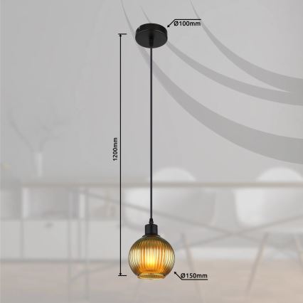 Globo - Candeeiro suspenso 1xE27/25W/230V diâmetro 15 cm verde