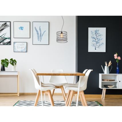 Globo 15640H - Lustre suspenso com cabo TILLY 1xE27/60W/230V preto