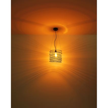 Globo 15640H - Lustre suspenso com cabo TILLY 1xE27/60W/230V preto