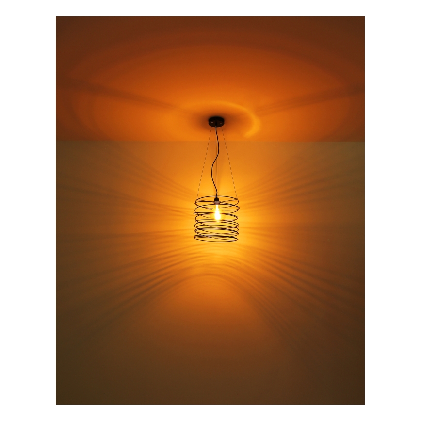 Globo 15640H - Lustre suspenso com cabo TILLY 1xE27/60W/230V preto