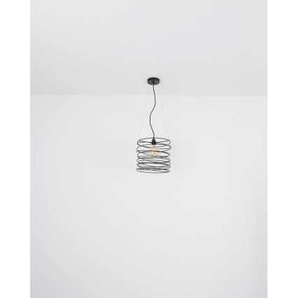Globo 15640H - Lustre suspenso com cabo TILLY 1xE27/60W/230V preto