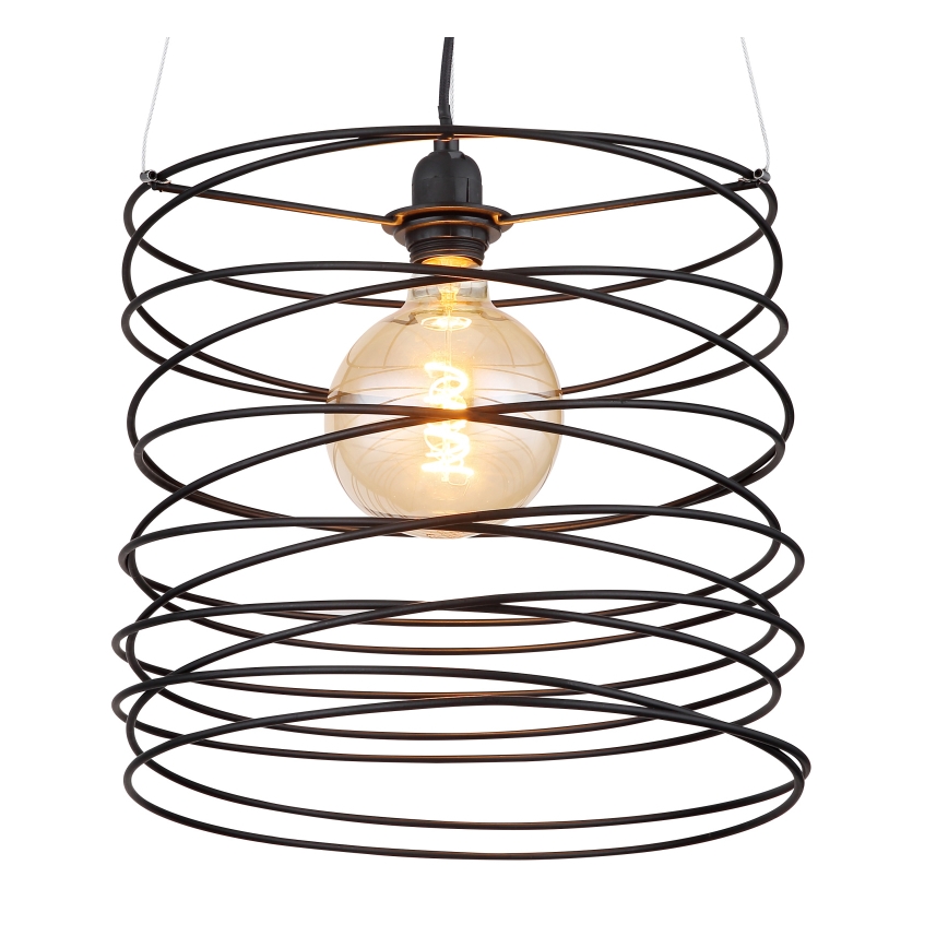Globo 15640H - Lustre suspenso com cabo TILLY 1xE27/60W/230V preto