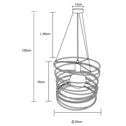 Globo 15640H - Lustre suspenso com cabo TILLY 1xE27/60W/230V preto