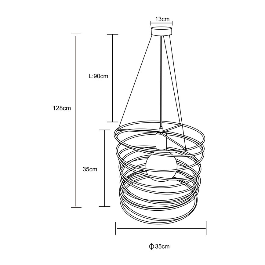 Globo 15640H - Lustre suspenso com cabo TILLY 1xE27/60W/230V preto