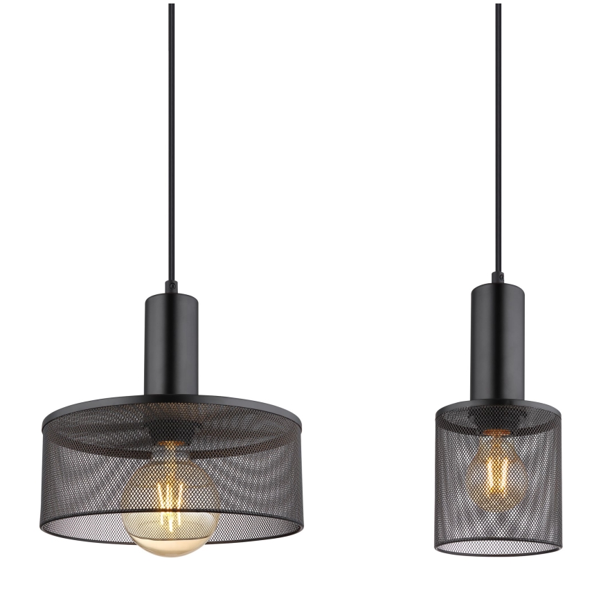 Globo - Candelabro suspenso 4xE27/60W/230V preto