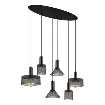 Globo 15648-6H - Lustre suspenso JEDD 6xE27/60W/230V, preto