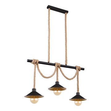 Globo 15690-3H - Lustre suspenso DIANA em cabo 3xE27/60W/230V preto