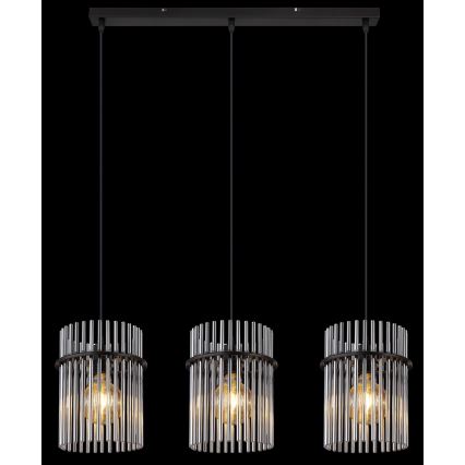 Globo - Candeeiro suspenso 3xE27/60W/230V preto