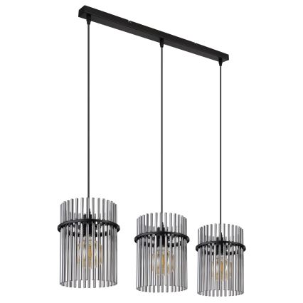 Globo - Candeeiro suspenso 3xE27/60W/230V preto