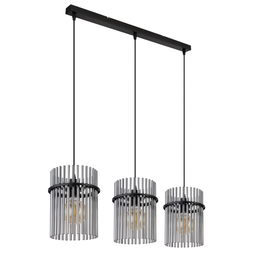 Globo - Candeeiro suspenso 3xE27/60W/230V preto