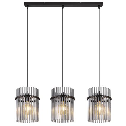 Globo - Candeeiro suspenso 3xE27/60W/230V preto