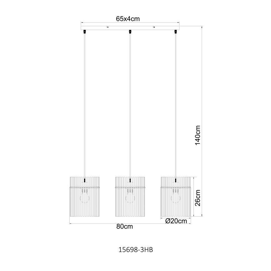 Globo - Lustre suspenso por cabo 3xE27/60W/230V