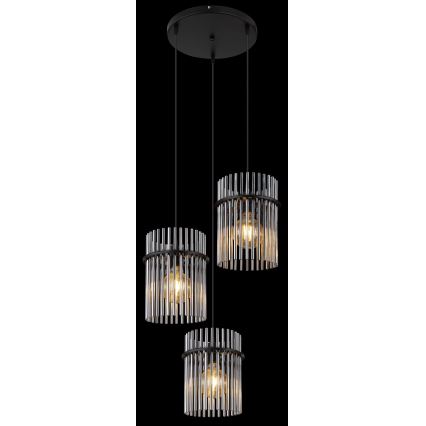 Globo - Candeeiro suspenso 3xE27/60W/230V diâmetro 47 cm preto