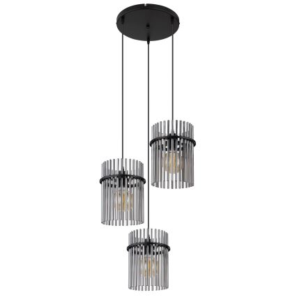 Globo - Candeeiro suspenso 3xE27/60W/230V diâmetro 47 cm preto