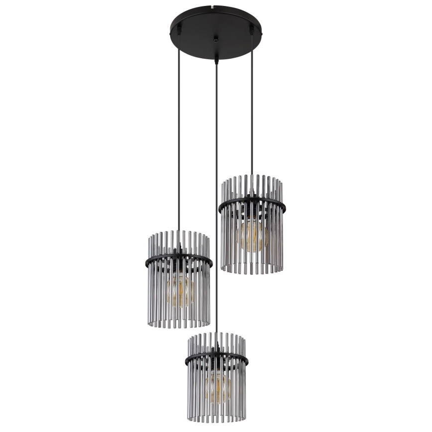 Globo - Candeeiro suspenso 3xE27/60W/230V diâmetro 47 cm preto